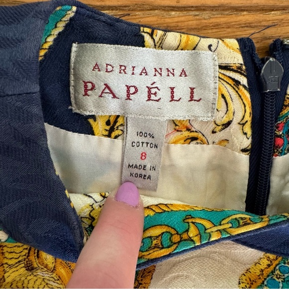 Vintage Adrianna Papell Vibrant Blue and Gold Dress - Picture 2 of 4